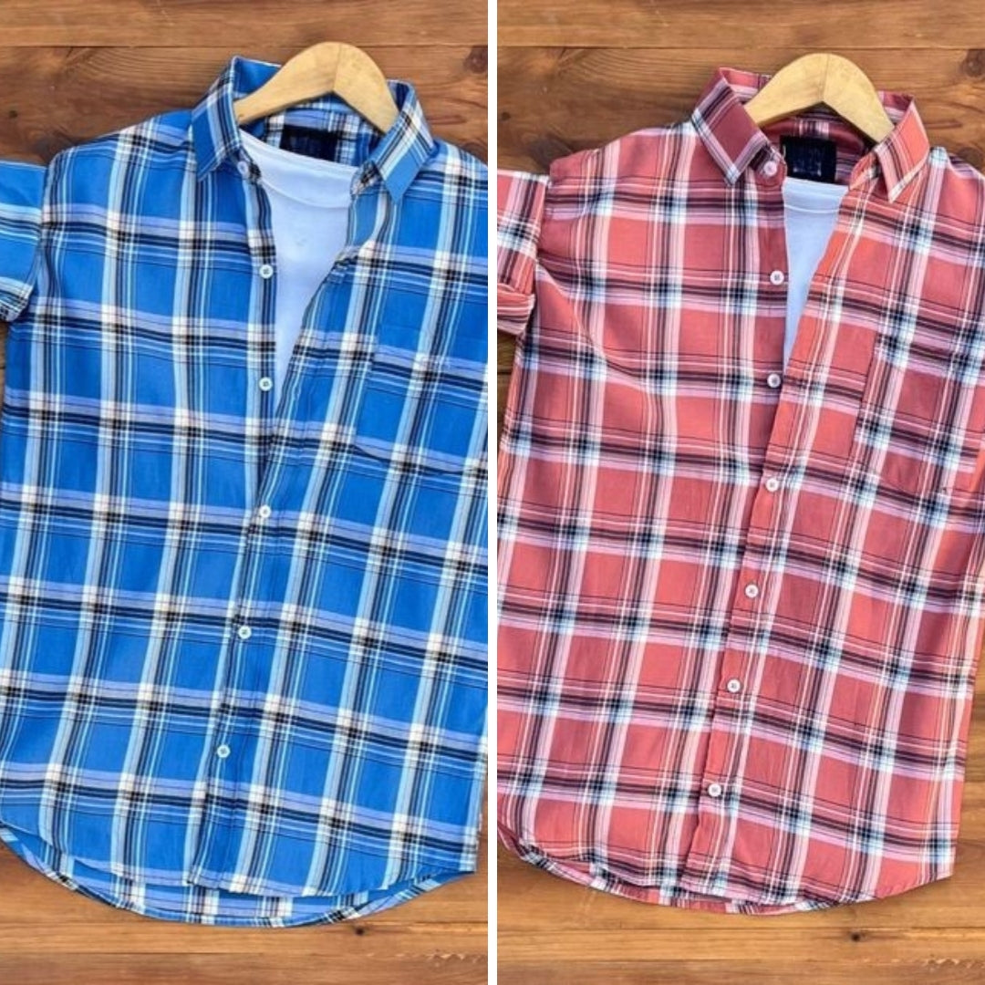 Men's Check Shirt High Quality Combo Pack of 2