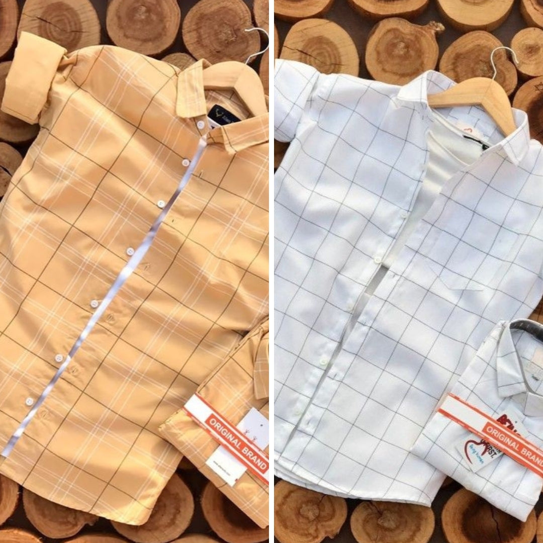 Men's Premium Check Shirt High Quality Combo Pack of 2