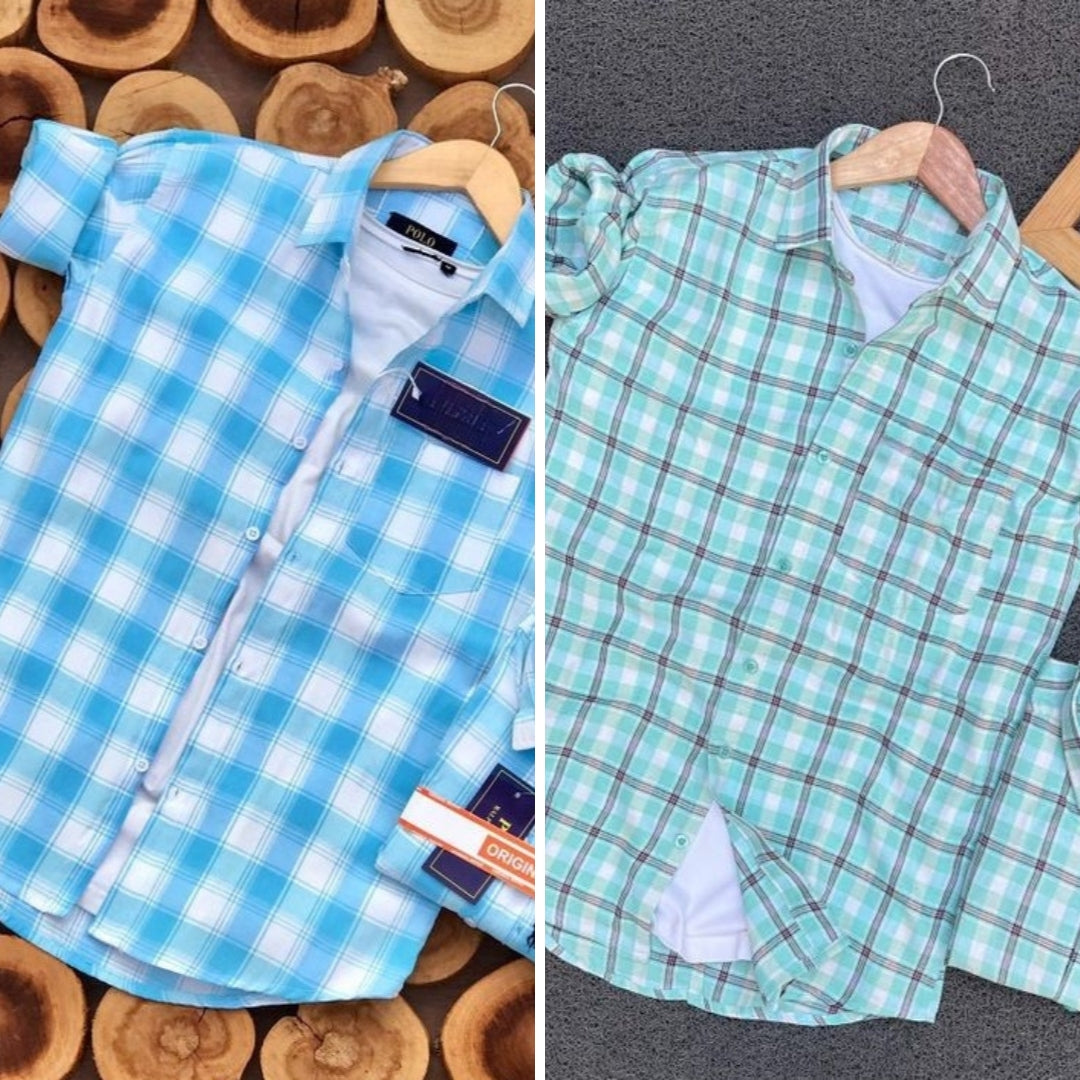 Men's Premium Check Shirt High Quality Combo Pack of 2