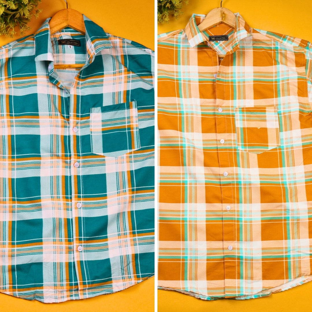 Men Classy Check Shirts Combo Pack of 2 (Assured Quality)