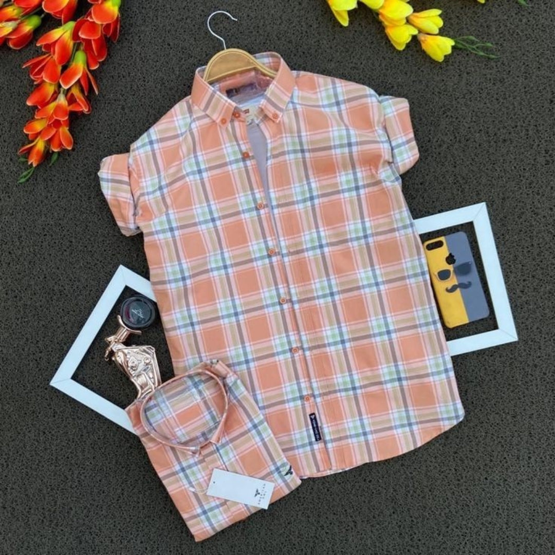 Men's Premium Check Shirt High Quality Combo Pack of 2