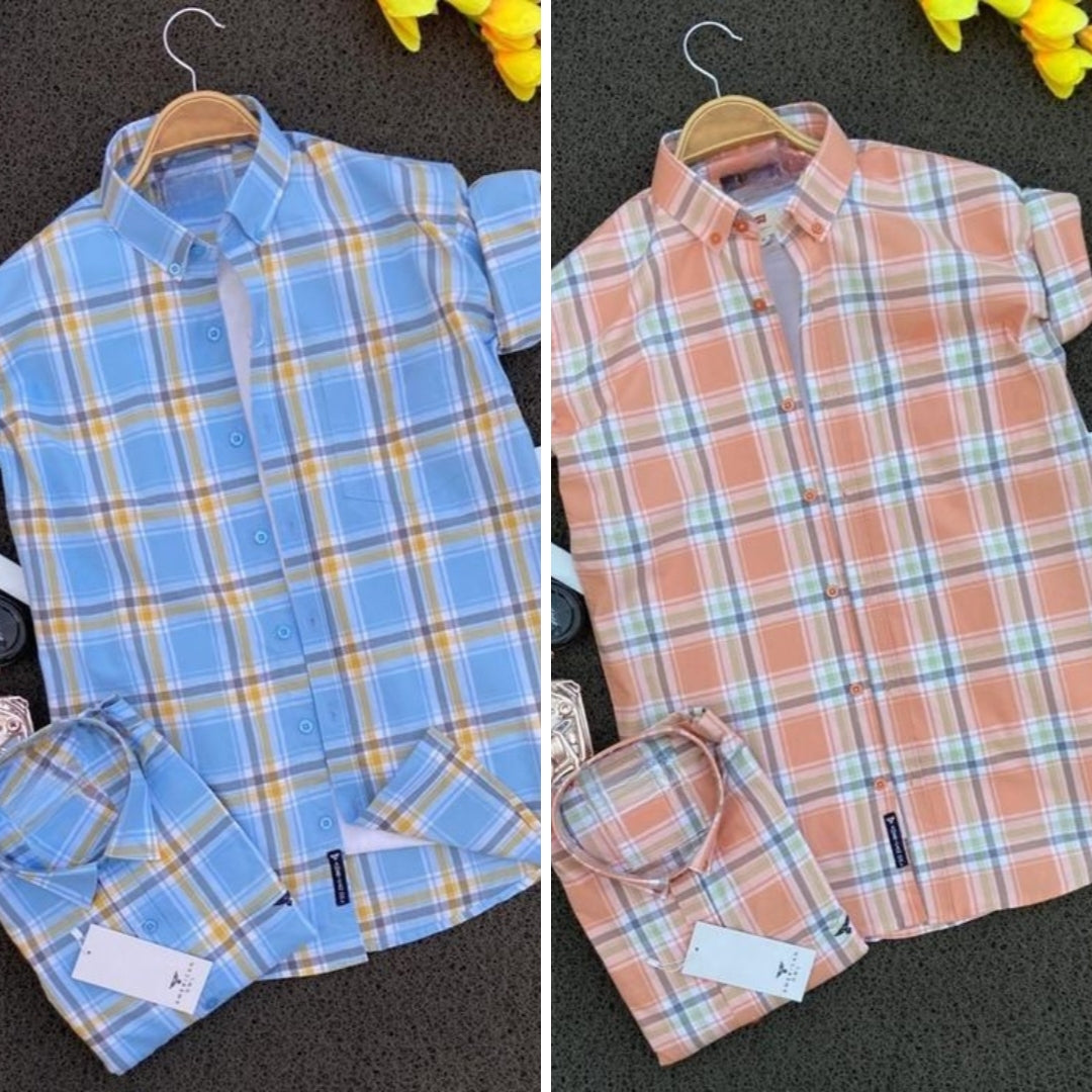 Men's Premium Check Shirt High Quality Combo Pack of 2