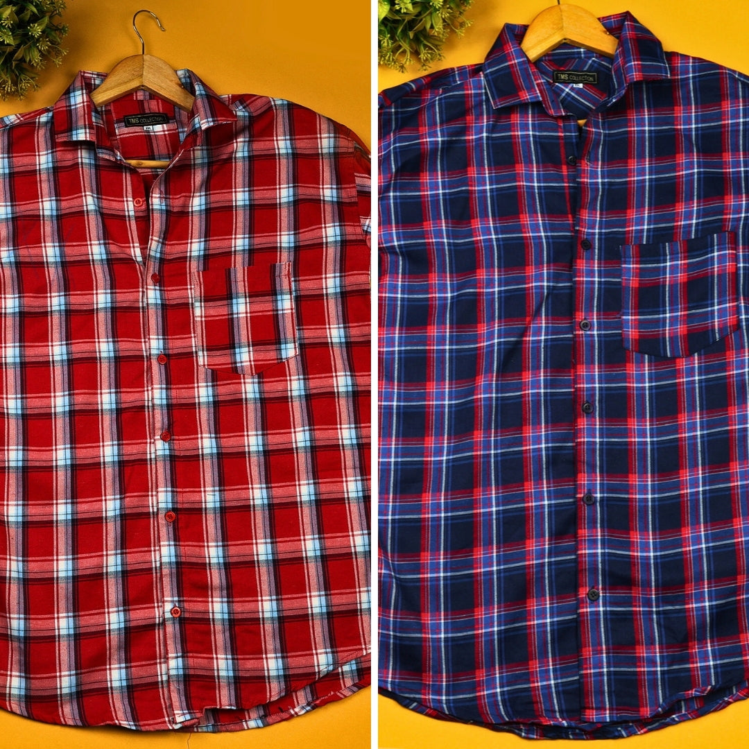 Men Classy Check Shirts Combo Pack of 2 (Assured Quality)