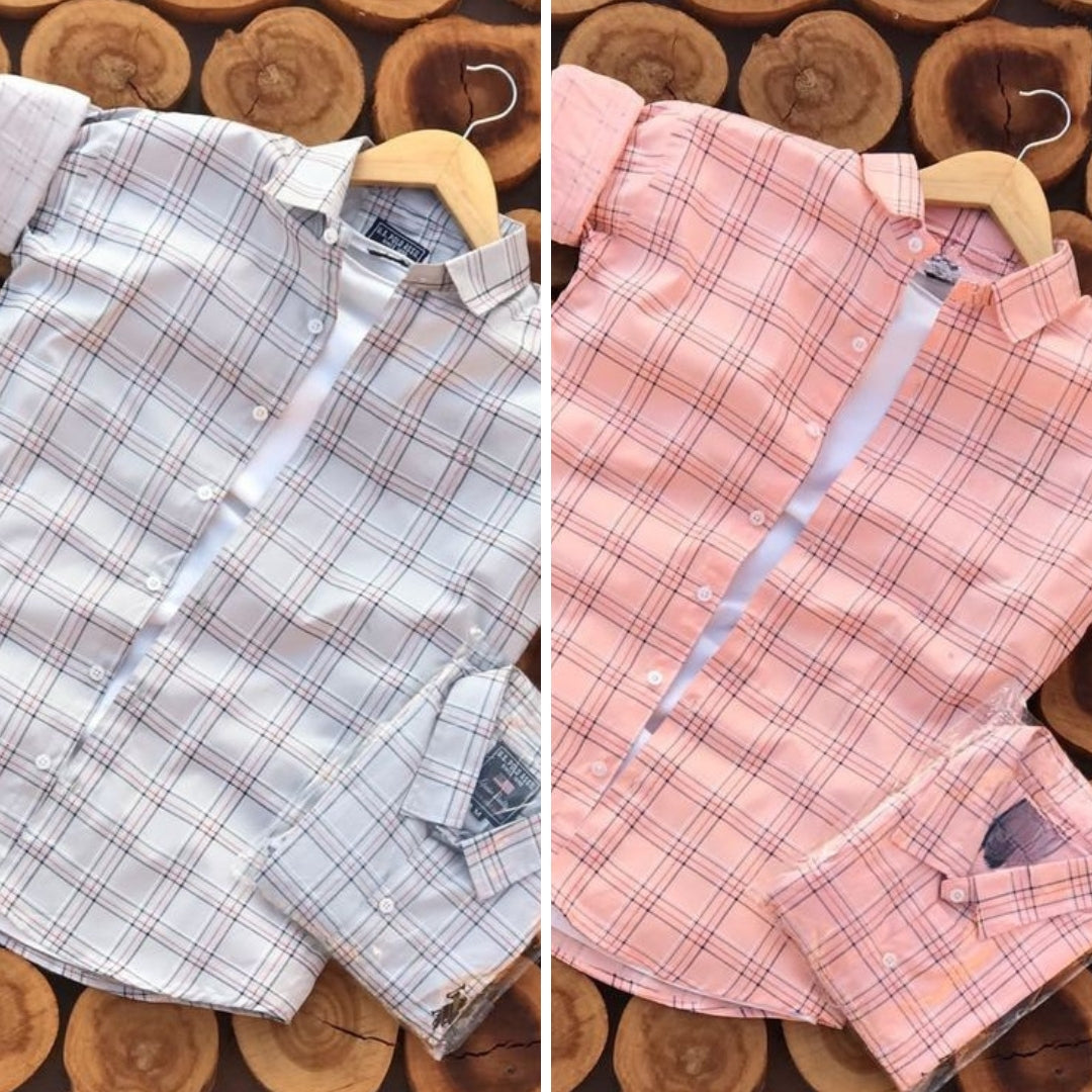 Men's Premium Check Shirt High Quality Combo Pack of 2